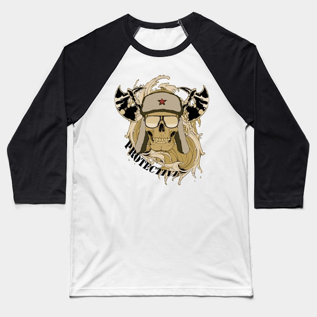 Protective Vietnamese Skull Soldier Baseball T-Shirt by Wear Your Story